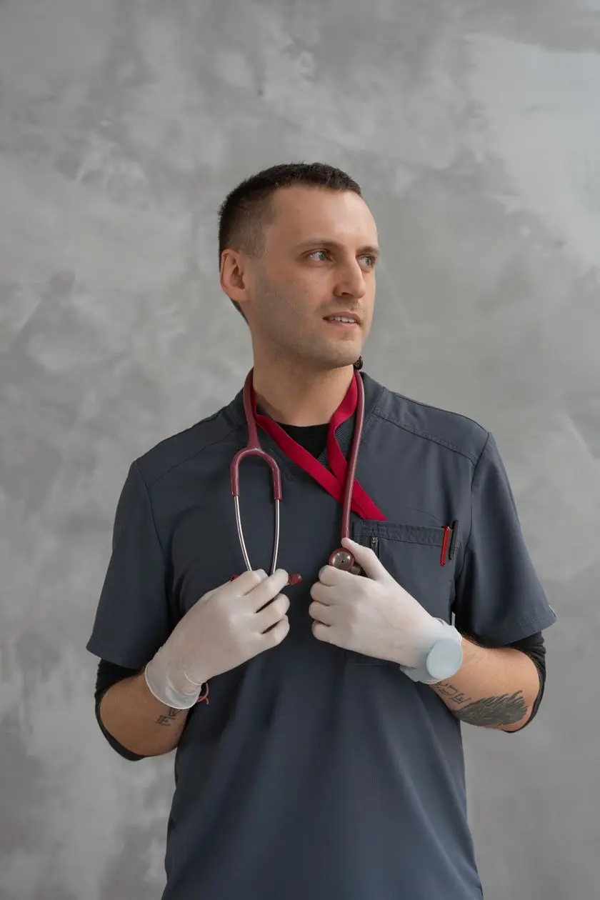 Иллюстративный портрет специалиста в медицинской одежде